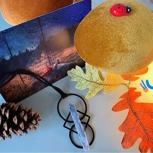 Leather, Circle with Double Triangle Kyanite Necklace